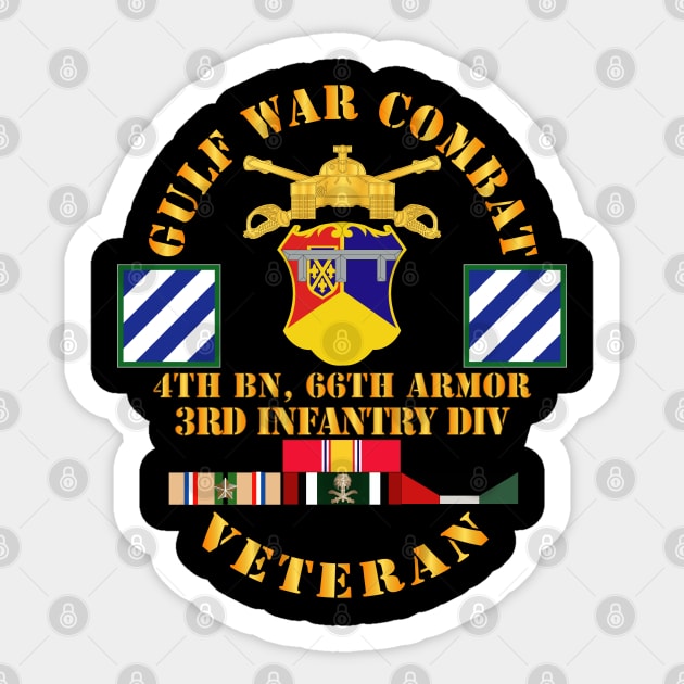 Gulf War Combat Armor Vet w 4th Bn 66th Armor - 3rd ID wo Map Sticker by twix123844